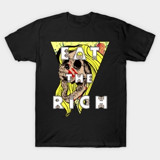 Eat the Rich Blonde Zombie Skull Karen T-Shirt